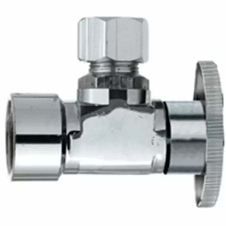 Plumb Pak Quarter Turn Angle Valve, Chrome, 1/2 X 3/8