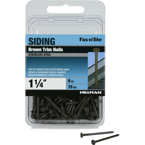 Hillman Group Fas-N-Tite Dark Brown Colored Stainless Steel Trim Nails (1-1/4)