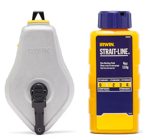 Irwin STRAIT-LINE® Classic Aluminum Chalk Reel w/ Blue Chalk