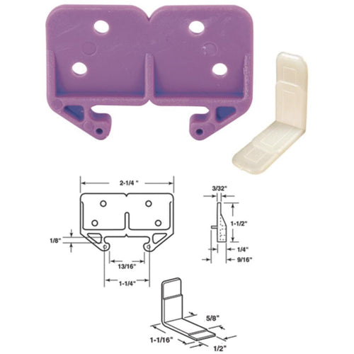 Prime-Line 1-1/4 Polyethylene White Track Guide (2 Count)