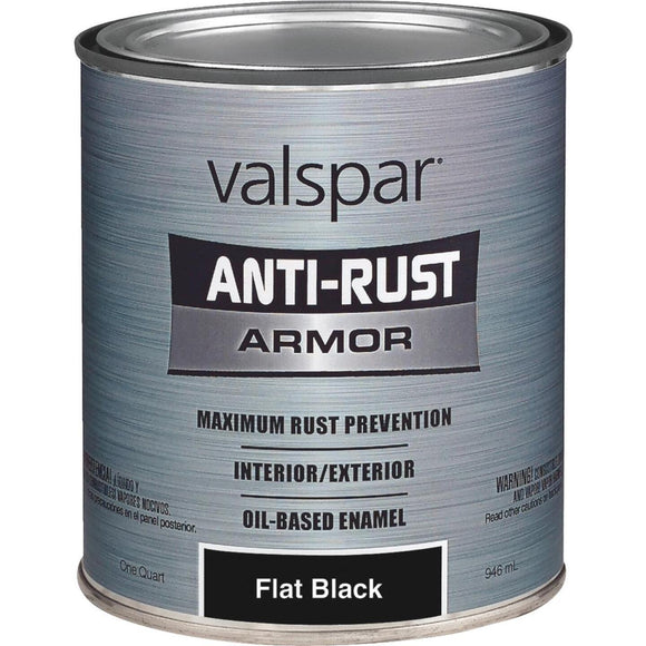 Valspar Anti-Rust Oil-Based Flat Armor Rust Control Enamel, Black, 1 Qt.