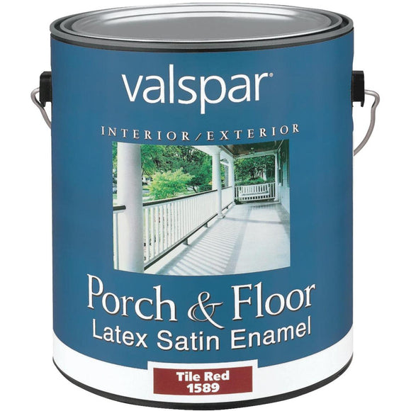 Valspar 1 Gal. Tile Red Self Priming Latex Satin Porch & Floor Enamel