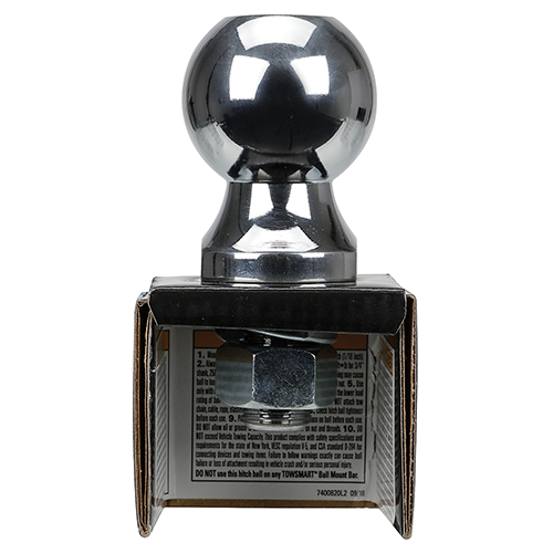 REESE Towpower Trailer Hitch Ball, 2 Inch Diameter, 3,500 lbs. Capacity, 3/4 Inch Shank Diameter, 1-1/2 Inch Shank Length, Chrome