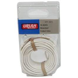 Automotive Wire, Insulation, White, 16 AWG, 30-Ft.