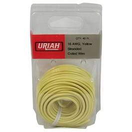 Automotive Wire, Insulation, Yellow, 18 AWG, 40-Ft.