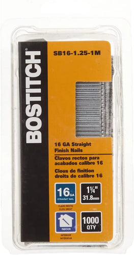 Bostitch 16-Gauge Straight Finish Nails 1-1/4