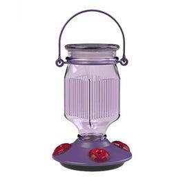 Glass Hummingbird Feeder, Lavender