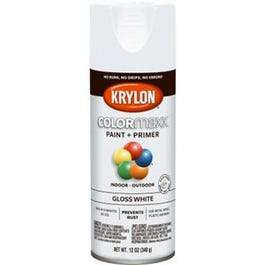 COLORmaxx Spray Paint + Primer, Gloss White, 12-oz.