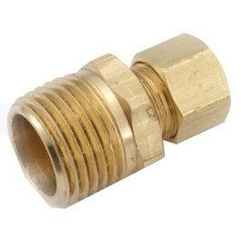 Brass Connector, 3/8-In. Compression x 1/2-In. Male Pipe Thread