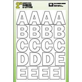 House Address Number & Letter Set, Peel & Stick, White Vinyl, 2-In.