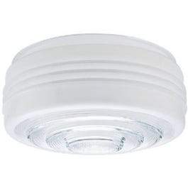 Drum Light Shade, White With Clear Lens, 6.5-In.