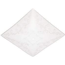 Light Cover, Square White Floral, 12-In.