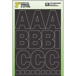 House Address Number & Letter Set, Peel & Stick, Black Vinyl, 3-In.