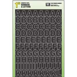 House Address Number & Letter Set, Peel & Stick, Black Vinyl, 1-In.