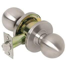 Privacy Lock, Ball Knob, Satin Stainless Steel, 2.75-In. Backset
