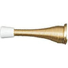 Doorstop, Wall-Mount, Broad Spring, Bright Brass, 3-In., 2-Pk.