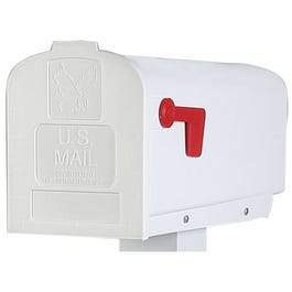 Parsons Post Mailbox, White Durable Polypropylene With Ultraviolet Inhibitor, 9.5 x 8 x 19.5-In.