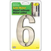 Prestige Series House Address Number 6, Satin Nickel, 5-In.