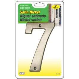 Prestige Series House Address Number 7, Satin Nickel, 5-In.