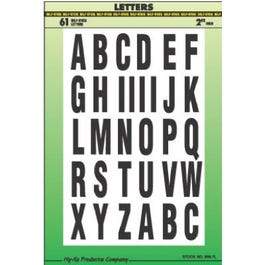 Address Letters, Vinyl Adhesive, Black on White, 2-In., Pkg.