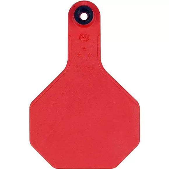 Y-Tex 3 Star Medium Blank Cattle Ear Tags 25 Count Red