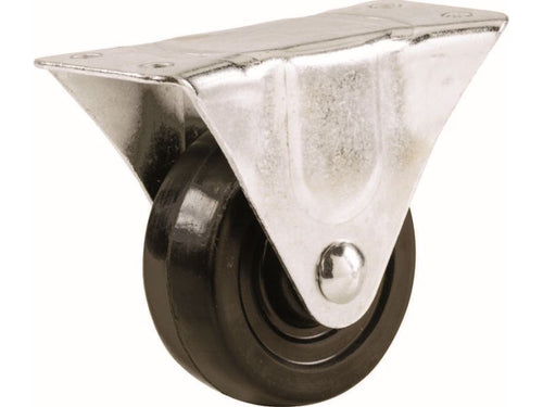 Shepherd Hardware 4-Inch Rigid Plate Soft Rubber Caster, 225-lb Load Capacity