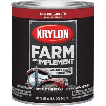 Krylon K02035000 Farm & Implement Paint, New Holland Red ~ Qt