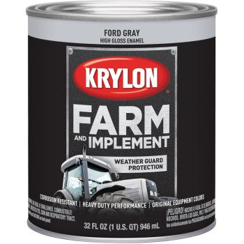Krylon K02028000 Farm & Implement Paint, Ford Gray ~ Qt