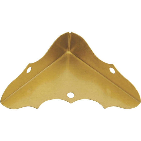 National Catalog V1854 5/8 In. x 1-3/4 In. Brass Decorative Corner Protector (4-Count)