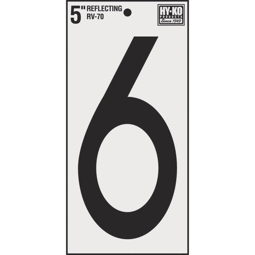 Hy-Ko Vinyl 5 In. Reflective Adhesive Number Six