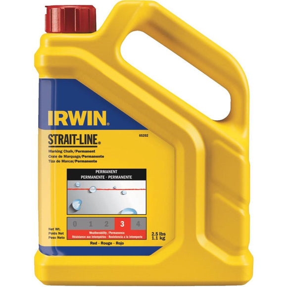 Irwin STRAIT-LINE 2-1/2 Lb. Red Permanent Chalk Line Chalk