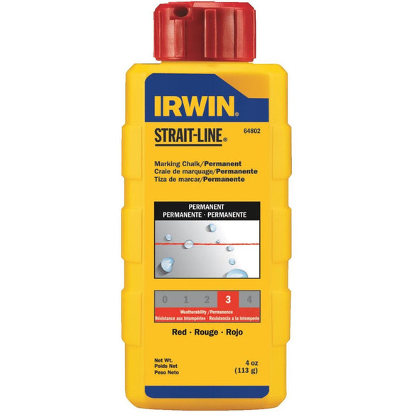 Irwin STRAIT-LINE 4 Oz. Red Permanent Chalk Line Chalk