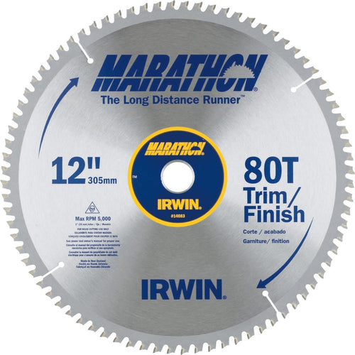 Irwin Marathon 12 In. 80-Tooth Trim/Finish Circular Saw Blade