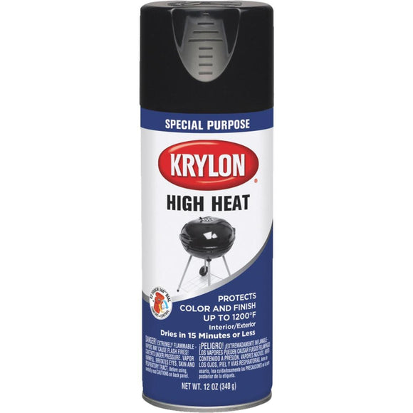Krylon High Heat Spray Paint Black, 12 oz.