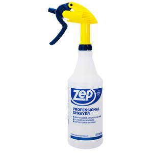 Zep Professional Spray Bottle W/trigger Sprayer, 32 Oz, Clear Plastic