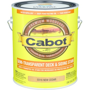 Cabot 01-0316 Exterior Stain, Semi-Trans Oil ~ New Cedar, Gallon
