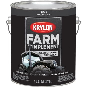 Krylon K01965000 Farm & Implement Paint, 1965 Low Gloss Black ~ Gallon