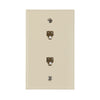 Zenith Flush Mount Dual Telephone Wallplate TW1002DA